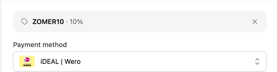 The Discount code field on the checkout page