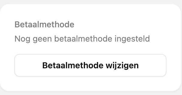 De knop Betaalmethode wijzigen op de accountpagina