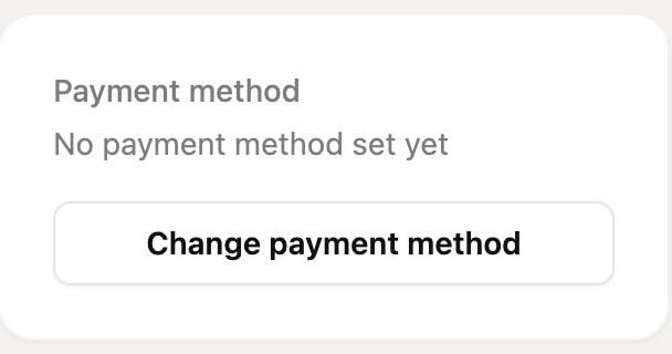 The Change payment method button on the account page