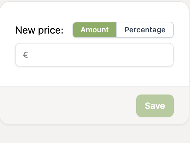 Filling in the new amount and saving