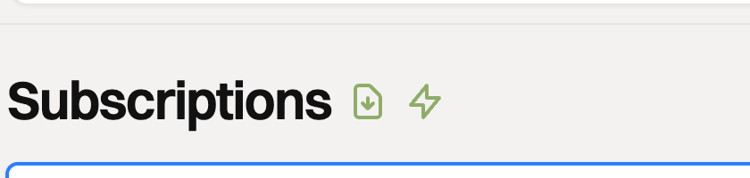 The lightning bolt icon Bulk update subscriptions next to the title