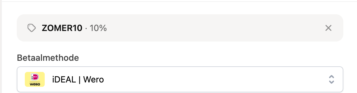 Het veld Kortingscode op de afrekenpagina