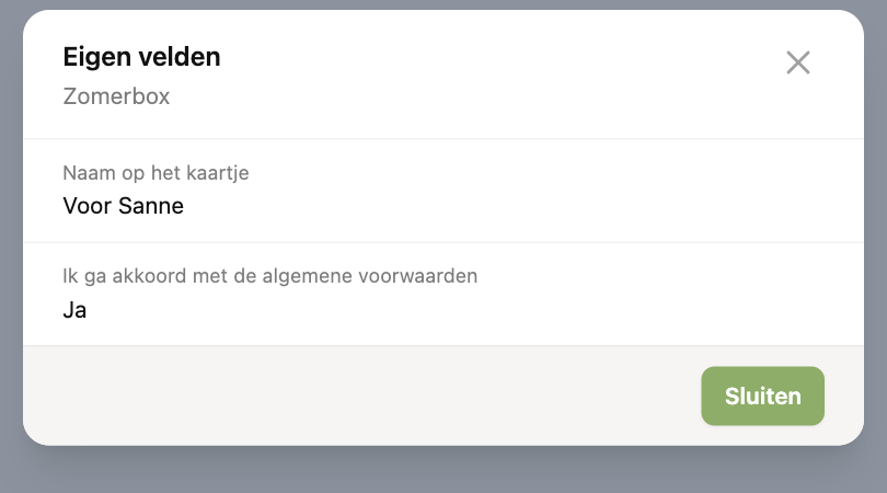 De antwoorden bij een betaling