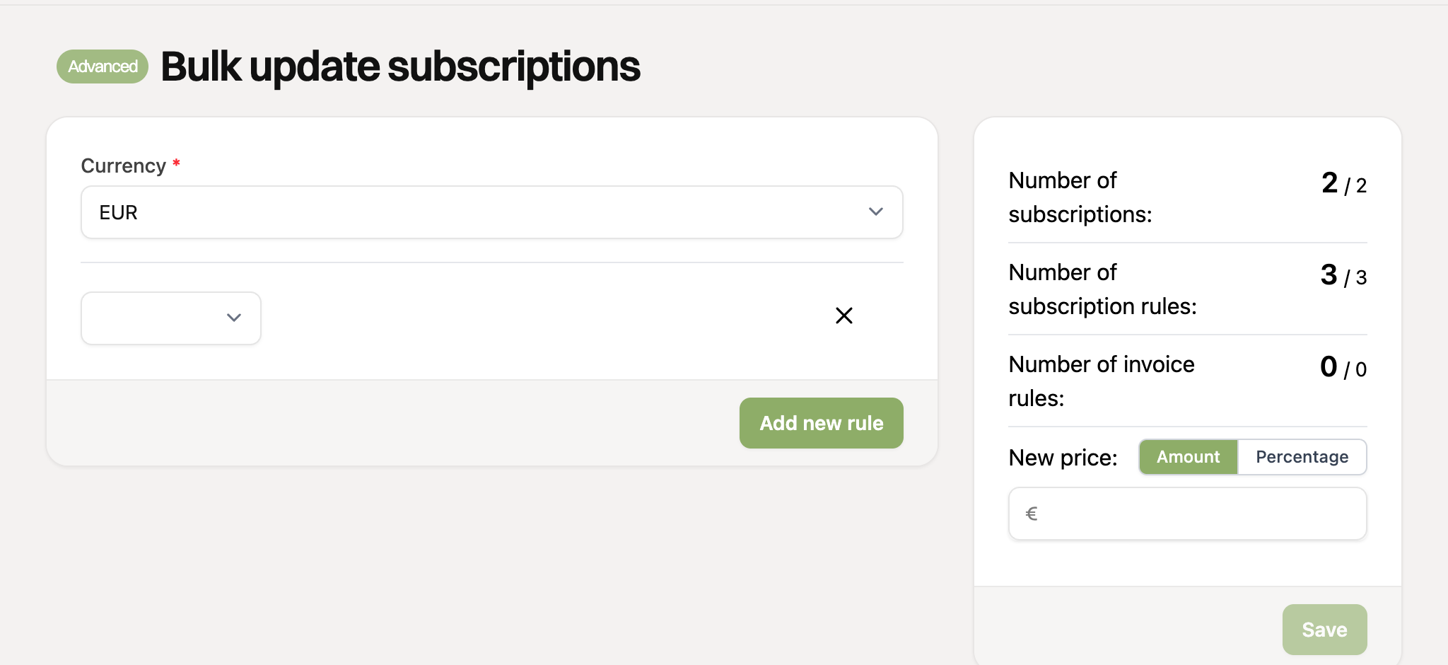 A new filter rule in the bulk editor