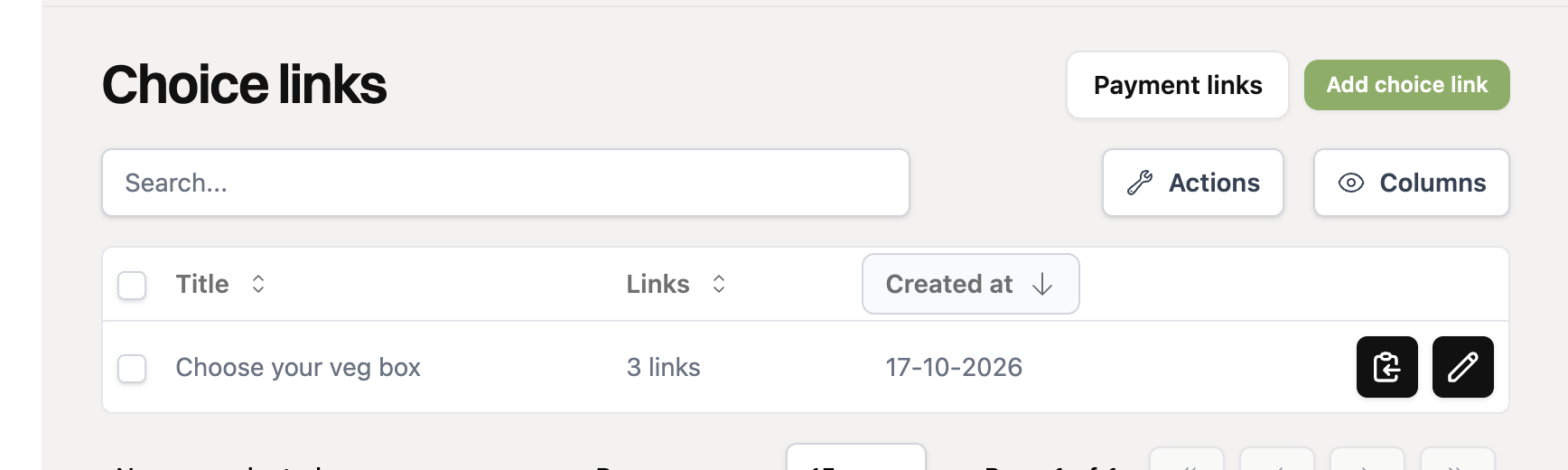 The overview of choice links